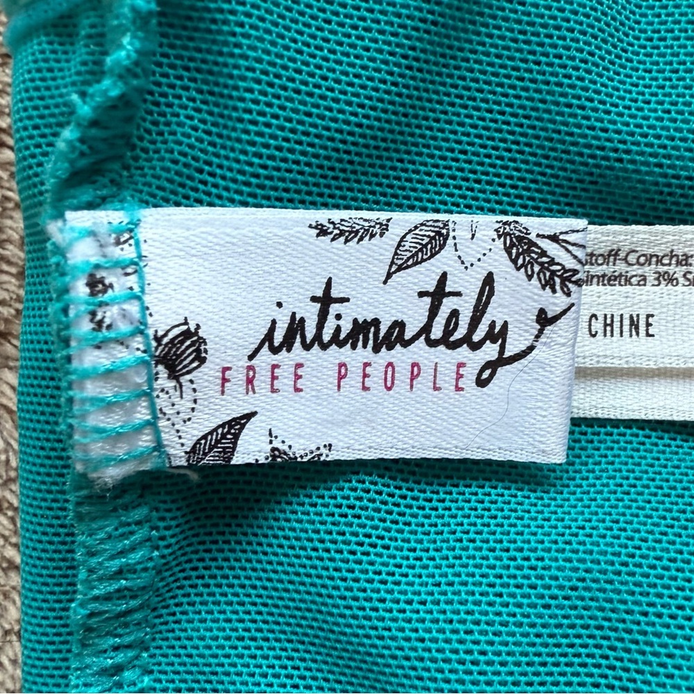 Free People Intimately Teal Lace Bralette Size M Wireless Longline - Picture 8 of 11